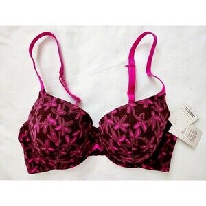 Auden Pink/Redish Women's Everyday Lightly Lined Demi T-Shirt Bra Size: 34 D NWT